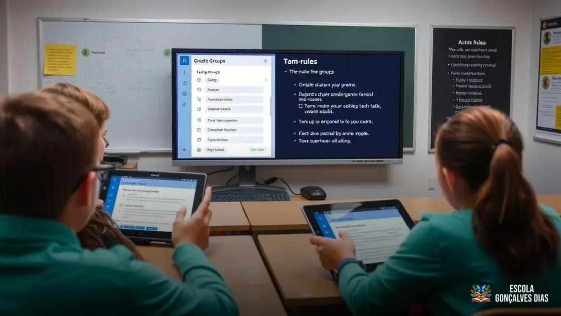 Criação de turmas, atribuição de tarefas e definição de regras de jogo Criação de turmas, atribuição de tarefas e definição de regras de jogo