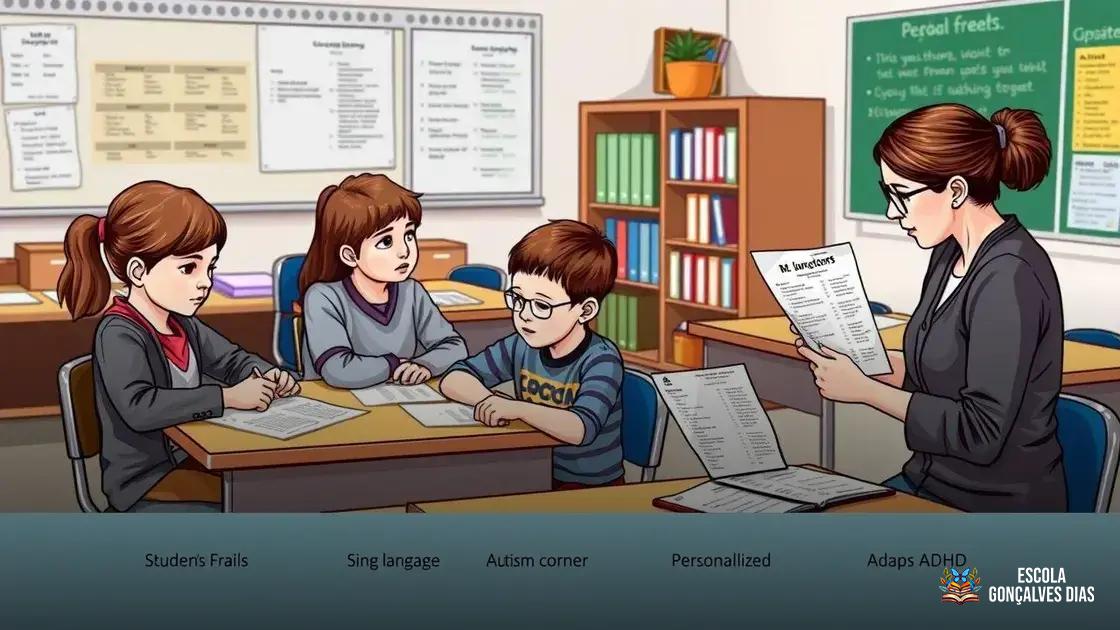 Exemplos de adaptações por tipo de deficiência ou transtorno Exemplos de adaptações por tipo de deficiência ou transtorno