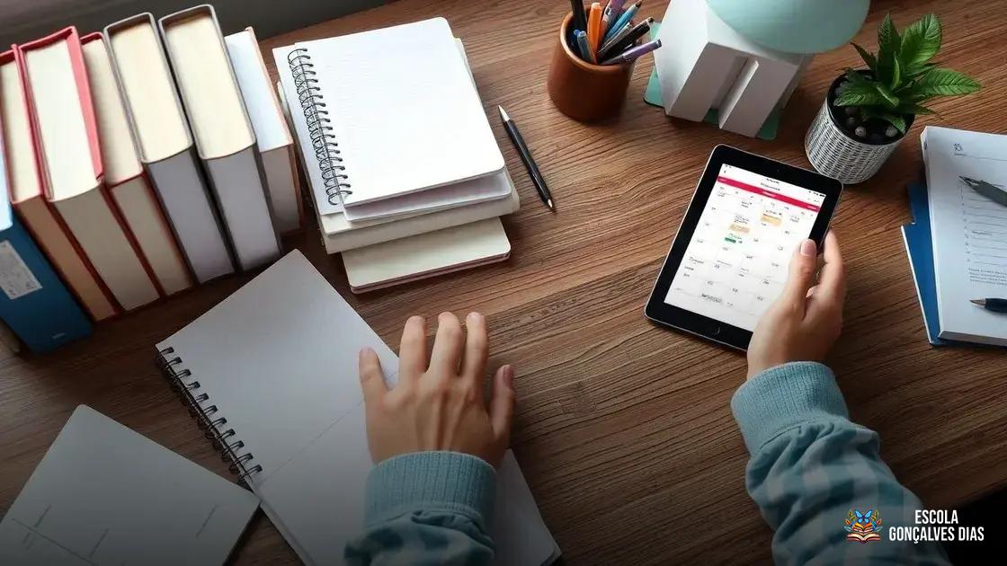  Organização de materiais e uso de planners ou aplicativos