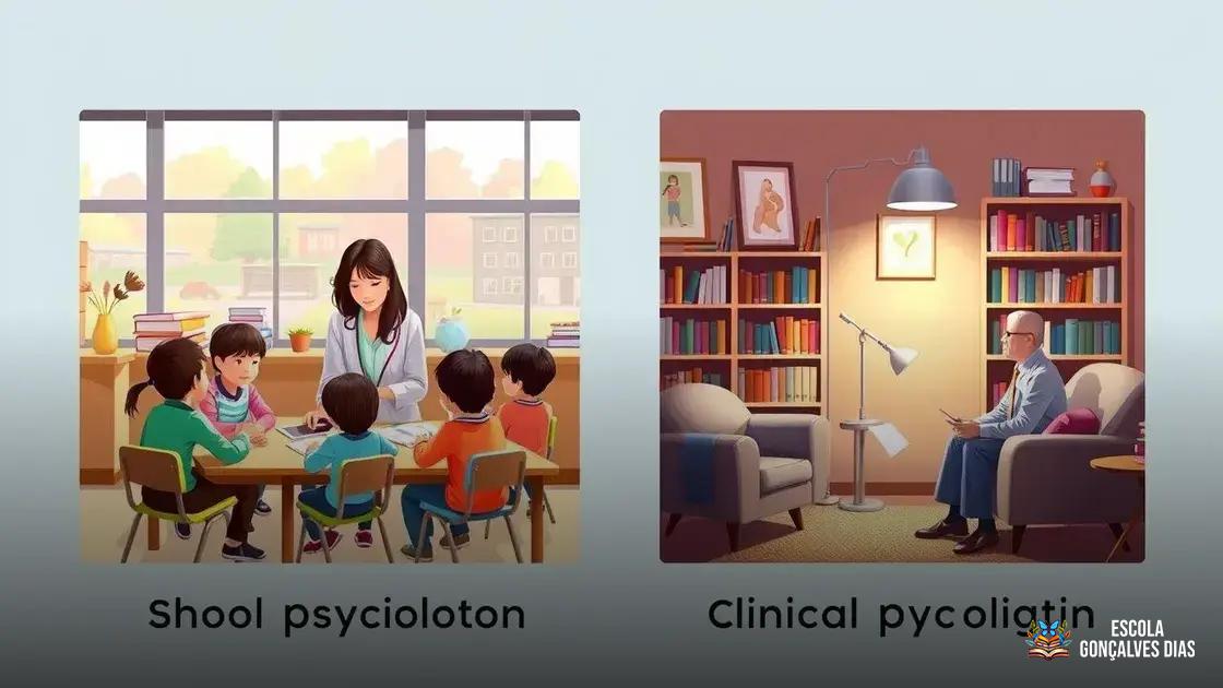 Diferenças entre psicólogo escolar e psicólogo clínico Diferenças entre psicólogo escolar e psicólogo clínico