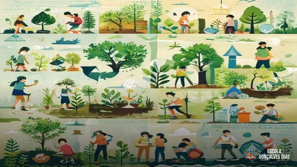  Tema central e subtemas: água, lixo, reciclagem, energia, biodiversidade e consumo consciente
